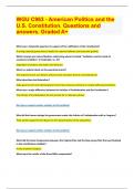 WGU C963 - American Politics and the U&period;S&period; Constitution&period; Questions and answers&period; Graded A&plus;