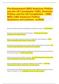 Pre-Assessment WGU American Politics and the US Constitution C963&comma; American Politics and the US Constitution - C963&comma; WGU C963 American Politics Questions and answers&comma; verified