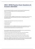 HRCI- SPHR Practice Exam Questions & Answers 2023&sol;2024