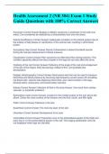 Health Assessment 2 &lpar;NR 304&rpar; Exam 1 Study Guide Questions with 100&percnt; Correct Answers 