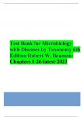  Test Bank for Microbiology with Diseases by Taxonomy 6th Edition Robert W. Bauman-Chapters 1-26-latest-2023