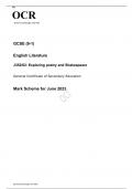 OCR GCSE English Literature J352/02 JUNE 2023 MARK SCHEME: Exploring poetry and Shakespeare