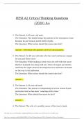 HESI A2 Critical Thinking Questions &lbrace;2020&rcub; A&plus;