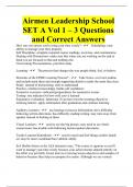 Airmen Leadership School SET A Vol 1 – 3 Questions and Correct Answers