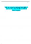 NUR 590 Week 7 Assignment; Benchmark - Evidence-Based Practice Proposal Final Paper-complete