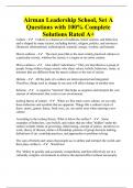 Airman Leadership School, Set A Questions with 100% Complete Solutions Rated A+