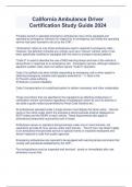 California Ambulance Driver Certification Study Guide 2024