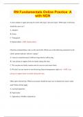 RN Fundamentals Online Practice A with NGN &vert; Questions with 100&percnt; Correct Answers &vert; Latest Update 2024 &vert; Verified
