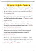 RN Leadership Online Practice A &vert; Questions with 100&percnt; Correct Answers &vert; Latest Update 2024 &vert; Verified