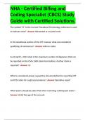 NHA - Certified Billing and Coding Specialist &lpar;CBCS&rpar; Study Guide with Certified Solutions&period;