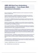 AMB 400-EpicCare Ambulatory Administration &ndash; Core Exam 2023 Questions & Answers 