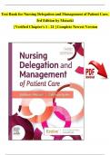 TEST BANK For Nursing Delegation and Management of Patient Care, 3rd Edition by Motacki | Verified Chapters 1 - 21 | Complete Newest Version