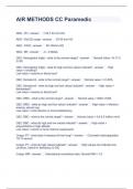 AIR METHODS CC Paramedic Questions and Answers Latest Updated 2023