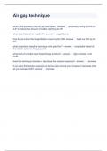 Air gap technique Questions and Answers 100&percnt; correct