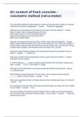 Air content of fresh concrete Questions and Answers 2023