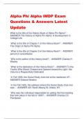 Alpha Phi Alpha IMDP Exam  Questions & Answers Latest  Update