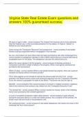 Virginia State Real Estate Exam questions and answers 100&percnt; guaranteed success&period;