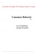 Test Bank For Consumer Behavior 12th Edition By Leon Schiffman, Joseph  Wisenblit   (All Chapters, 100% original verified, A+ Grade)