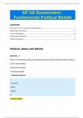 AP US Government : Fundamental Political Beliefs Questions and Answers Rated A+