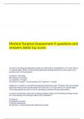 Medical Surgical Assessment A questions and answers latest top score&period;