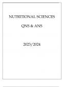NUTRITIONAL SCIENCES EXAM QNS & ANS 20232024