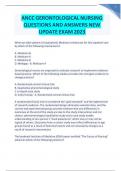 ANCC GERONTOLOGICAL NURSING QUESTIONS AND ANSWERS NEW UPDATE EXAM 2023-2024 GRADED A+