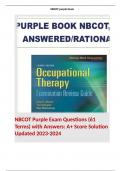 NBCOT Purple Exam Questions &lpar;61 Terms&rpar; with Answers&colon; A&plus; Score Solution Updated 2023-2024