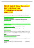 REGIS NU646 Exam Questions  Correctly Answered  &vert;Verified latest update 2023&sol;2024