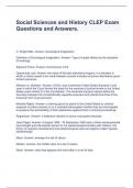 Social Sciences and History CLEP Exam Questions and Answers.