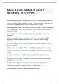 Social Science Statistics Exam 1 Questions and Answers.