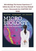 Microbiology The Human Experience 1st Edition By John W. Foster Zarrintaj Aliabadi Joan L. Slonczewski TEST BANK. | Q&A (Graded A+) - Best 2023