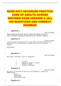 NURS 6531 ADVANCED PRACTICE CARE OF ADULTS ACROSS  MIDTERM EXAM VERSION 2 |ALL 100 QUESTIONS AND CORRECT  ANSWERS