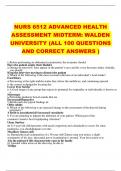 NURS 6512 ADVANCED HEALTH  ASSESSMENT MIDTERM: WALDEN  UNIVERSITY (ALL 100 QUESTIONS  AND CORRECT ANSWERS )