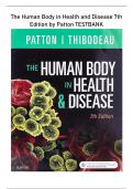 The Human Body in Health and Disease 7th Edition by Patton TEST BANK | Questions & Answers (Scored A+) | 2023