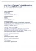 Geo Exam 1 Review &lpar;Prelude&rpar; Questions & Answers 100&percnt; Correct&excl;
