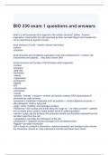BIO 230 exam 1 questions and answers