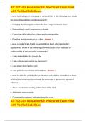 ATI 2023&sol;24 Fundamentals Proctored Exam Final with Verified Solutions&period;