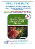 Test Bank for Foundations of Maternal-Newborn and Women's Health Nursing 7th Edition by Sharon Smith Murray & Emily Slone McKinney 9780323398947 Chapter 1-27 | Complete Guide A+