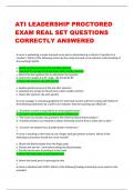 ATI LEADERSHIP PROCTORED  EXAM REAL SET QUESTIONS  CORRECTLY ANSWERED