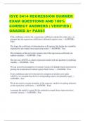 ISYE 6414 REGRESSION SUMMER EXAM QUESTIONS AND 100%  CORRECT ANSWERS | VERIFIED |  GRADED A+ PASS!!