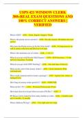 USPS 421 WINDOW CLERK 300+REAL EXAM QUESTIONS AND  100% CORRECT ANSWERS |  VERIFIED