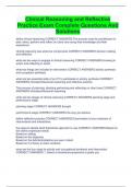 Clinical Reasoning and Reflective Practice Exam Complete Questions And Solutions