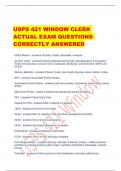 USPS 421 WINDOW CLERK  ACTUAL EXAM QUESTIONS  CORRECTLY ANSWERED