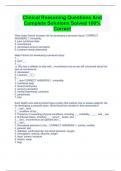Clinical Reasoning Questions And Complete Solutions Solved 100&percnt; Correct
