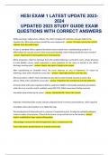 HESI EXAM 1 LATEST UPDATE 2023-2024 UPDATED 2023 STUDY GUIDE EXAM QUESTIONS WITH CORRECT ANSWERS
