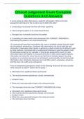 Clinical judgement Exam Complete Questions And Answers