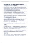 Antepartum NCLEX questions with complete solution 2023&sol;2024