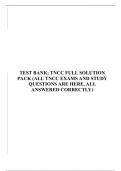 TEST BANK; TNCC FULL SOLUTION PACK (ALL TNCC EXAMS AND STUDY QUESTIONS ARE HERE, ALL ANSWERED CORRECTLY)