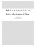 Analysis of the American Dream as it Relates to Immigrants and African-Americans 2024