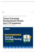 Cancer & Oncology Nursing NCLEX Practice Quiz (170 Questions)